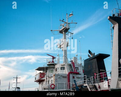 Industrial tanker ship details closeup Stock Photo