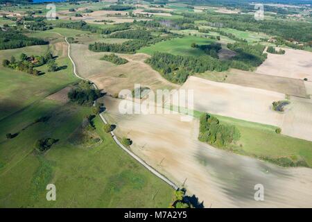 Aerial view of beautiful Masurian countryside, Poland Stock Photo