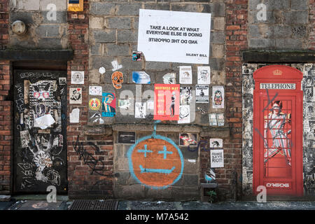 Street art in Manchester's Northern Quarter. Stock Photo