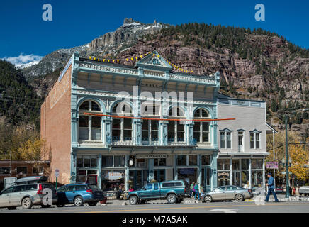 Wright's Hall, Wright's Opera House, 1888 on Main Street in Ouray, Colorado, USA Stock Photo