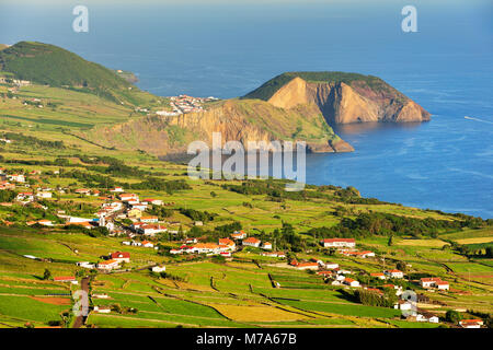 Morro Grande, São Pedro and Velas. São Jorge island. Azores, Portugal Stock Photo