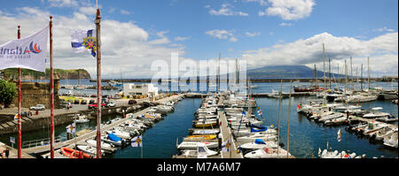 Marina of Horta. Faial, Azores islands, Portugal Stock Photo