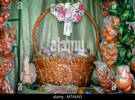 Delicious buns baked in various shapes and sprinkled with poppy seeds and other spices. Stock Photo