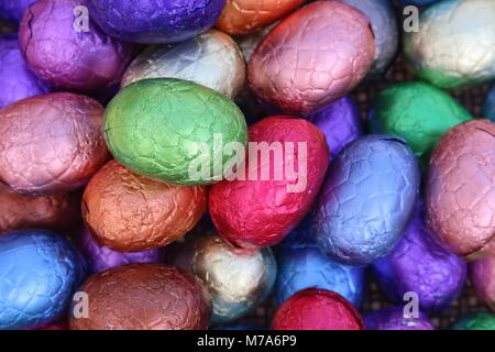 Close up of chocolate easter eggs Stock Photo