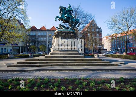 GDANSK, POLAND - APRIL 19, 2017: Monument commemorating Polish King Jan III Sobieski. Originally displayed in Lvov in 1898, was moved to Gdansk after  Stock Photo