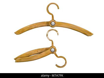 folding hangers for clothes with a narrow collar Stock Vector