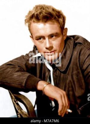 JAMES DEAN (1931-1955) American film actor in 1955 while shooting Rebel Without a Cause Stock Photo