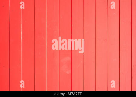 Bright red painted wooden planks texture, background, closeup view with details Stock Photo