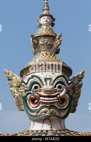 Yaksha Indrajit, giant guardian figure, Wat Phra Kaeo, Ko Ratanakosin, Bangkok, Thailand Stock Photo