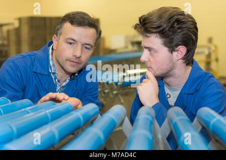 metalwork apprentice in metallurgy training class Stock Photo