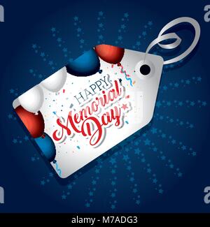 big sale commercial label for memorial day Stock Vector