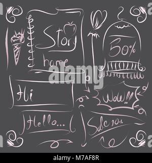 Free hand brush vector design element. Graphic source for online banner, print card. Stock Vector