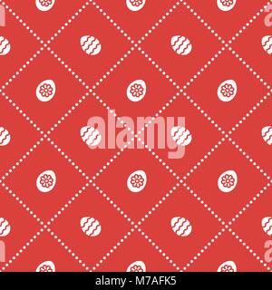 Seamless pattern with eggs with flower and waves. Design for banner and print. Stock Vector