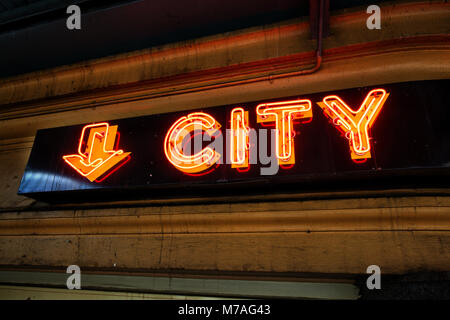 Neon City sign Stock Photo