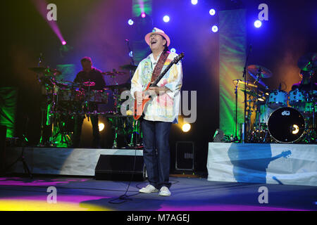 HOLLYWOOD FL - MAY 2:  Carlos Santana performs at Hard Rock Live held at the Seminole Hard Rock Hotel & Casino on May 2, 2014 in Hollywood, Florida.  People:  Carlos Santana Stock Photo