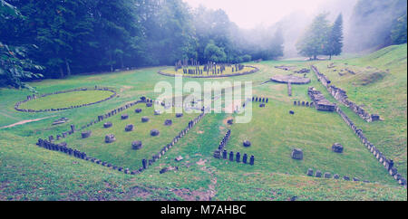 Image of Sacred Area is ancient stone heritage in Romania. Stock Photo
