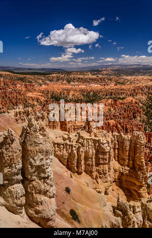 The USA, Utah, Garfield County, Bryce Canyon National Park, view from the Rim Trail between inspiration and Bryce Point Stock Photo