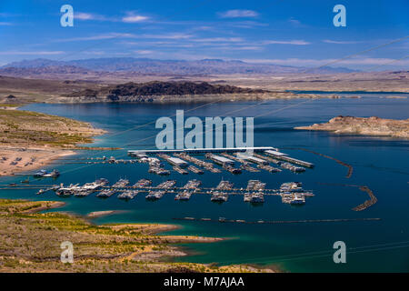 The USA, Nevada, Clark County, Boulder city, Lake Mead National Recreation Area, Boulder Basin, Hemenway Harbour, view from the Lakeview Overlook Stock Photo