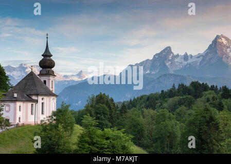 Europe, Germany, Bavaria, Berchtesgadener Land, Berchtesgaden, Wallfahrtskirche Maria Gern Stock Photo