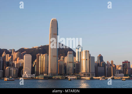 China, Hong Kong, City Skyline and Star Ferry Stock Photo
