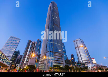 China, Hong Kong, City Skyline and International Finance Centre Building (IFC) Stock Photo