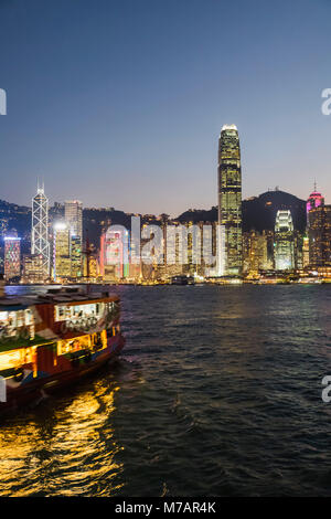 China, Hong Kong, City Skyline and Star Ferry Stock Photo