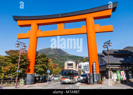 Japan, Honshu, Fuji-Hakone-Izu National Park, Entrance Gate to Hakone Town Stock Photo