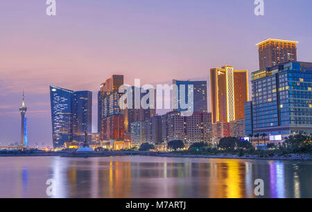 China, Macao City, Cathedral Parish District Skyline Stock Photo