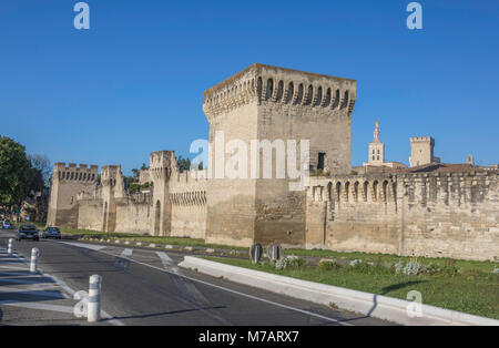 France, Provence region, Avignon city, the Popes Palace, Walls of Avignon Stock Photo