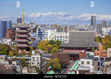 Japan, Tokyo City, Asakusa District, Sensoji Temple Stock Photo