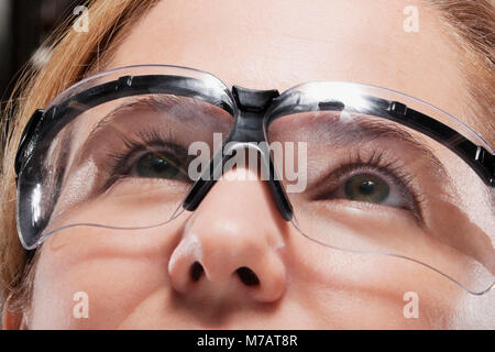Close-up of a female doctor wearing a protective eyewear Stock Photo