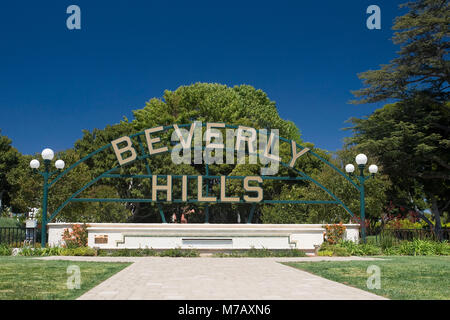 Information sign in a park, Beverly Hills, Los Angeles County, California, USA Stock Photo