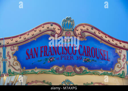 High section view of an amusement park, Pier 39, San Francisco, California, USA Stock Photo