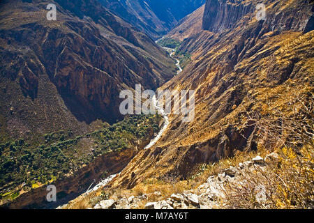 High angle view of a canyon, Colca Canyon, Peru Stock Photo