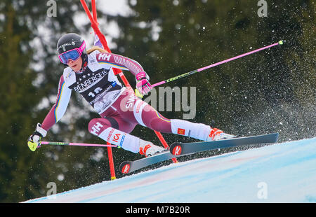 Ofterschwang, Germany. 09th Mar, 2018. Frida HANSDOTTER, SWE in action at the women giant slalom FIS World Cup race in Ofterschwang, Germany March 09, 2018. Credit: Peter Schatz/Alamy Live News Stock Photo