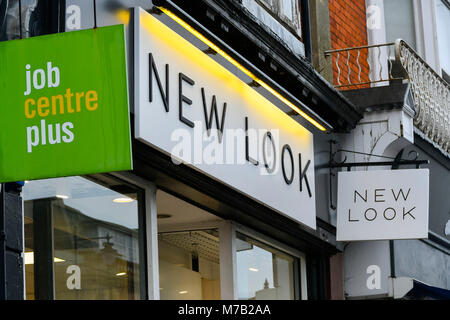 Bridport, Dorset, UK.  9th March 2018.  New Look shop at Bridport in Dorset.  Up to 60 branches are set to close out of 593 with up to 980 job losses as the business restuctures it debts with a CVA.  This branch is not on the the list of closures.  Picture Credit: Graham Hunt/Alamy Live News Stock Photo