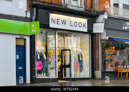 Bridport, Dorset, UK.  9th March 2018.  New Look shop at Bridport in Dorset.  Up to 60 branches are set to close out of 593 with up to 980 job losses as the business restuctures it debts with a CVA.  This branch is not on the the list of closures.  Picture Credit: Graham Hunt/Alamy Live News Stock Photo