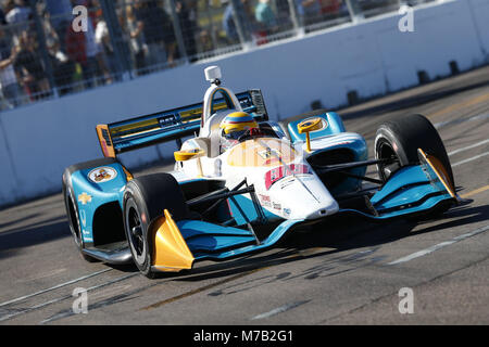 St. Petersburg, Florida, USA. 9th Mar, 2018. March 09, 2018 - St. Petersburg, Florida, USA: Gabby Chaves (88) takes to the track to practice for the Firestone Grand Prix of St. Petersburg at Streets of St. Petersburg in St. Petersburg, Florida. Credit: Justin R. Noe Asp Inc/ASP/ZUMA Wire/Alamy Live News Stock Photo