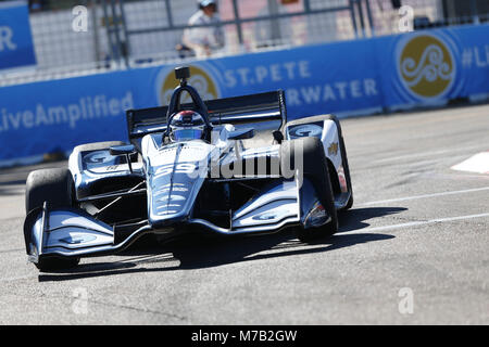 St. Petersburg, Florida, USA. 9th Mar, 2018. March 09, 2018 - St. Petersburg, Florida, USA: Max Chilton (59) takes to the track to practice for the Firestone Grand Prix of St. Petersburg at Streets of St. Petersburg in St. Petersburg, Florida. Credit: Justin R. Noe Asp Inc/ASP/ZUMA Wire/Alamy Live News Stock Photo