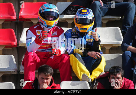 Barcelona, Spain. 09th Mar, 2018. Fernando Alonso fans during the tests at the Barcelona-Catalunya Circuit, on 09th March 2018, in Barcelona, Spain. Credit: Gtres Información más Comuniación on line, S.L./Alamy Live News Stock Photo