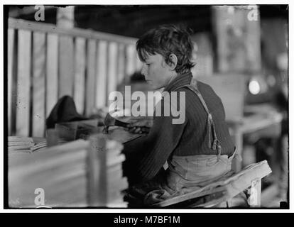 Boy making Melon Baskets, A Basket Factory, Evansville, Ind. LOC nclc.05370 Stock Photo