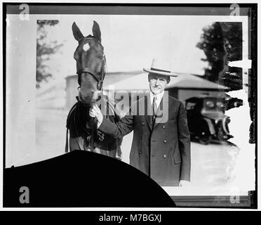 Calvin Coolidge and horse LOC hec.14468 Stock Photo