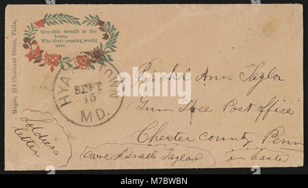 Civil War envelope showing wreath with message 'Give this wreath to the brave, who their country would save' LCCN2013645801 Stock Photo