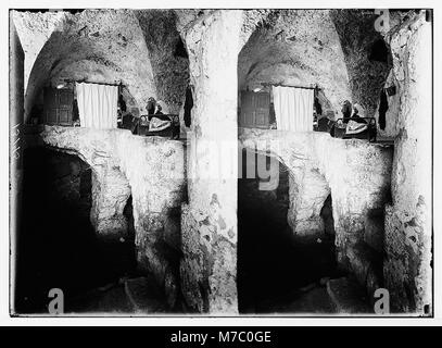 Arab home in rock cavern LOC matpc.04630 Stock Photo