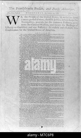 Newspaper articles and notices printed in 1787 during the Constitutional Convention in Phila. LCCN2002705839 Stock Photo