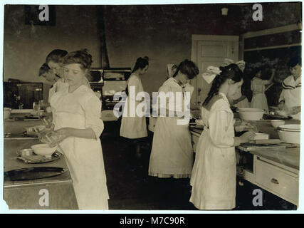 Domestic Science class in Horace Mann School. See Bliss report. LOC nclc.05235 Stock Photo