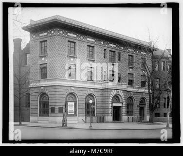 A historical photograph of the Dupont National Bank in Washington, D.C., showcasing the building's architectural style and its role in the financial industry. Stock Photo