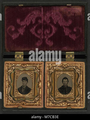 A photograph of two unidentified soldiers dressed in Confederate ...