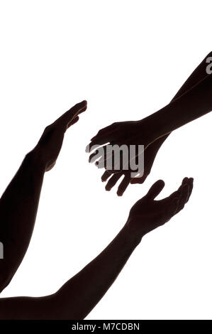 Two female hands reaching out for help Stock Photo - Alamy