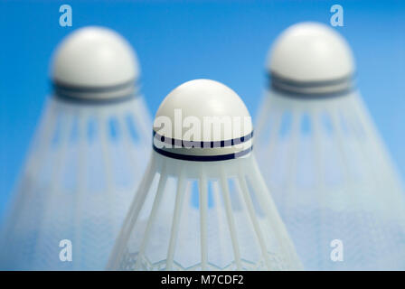 Close-up of three shuttlecocks Stock Photo